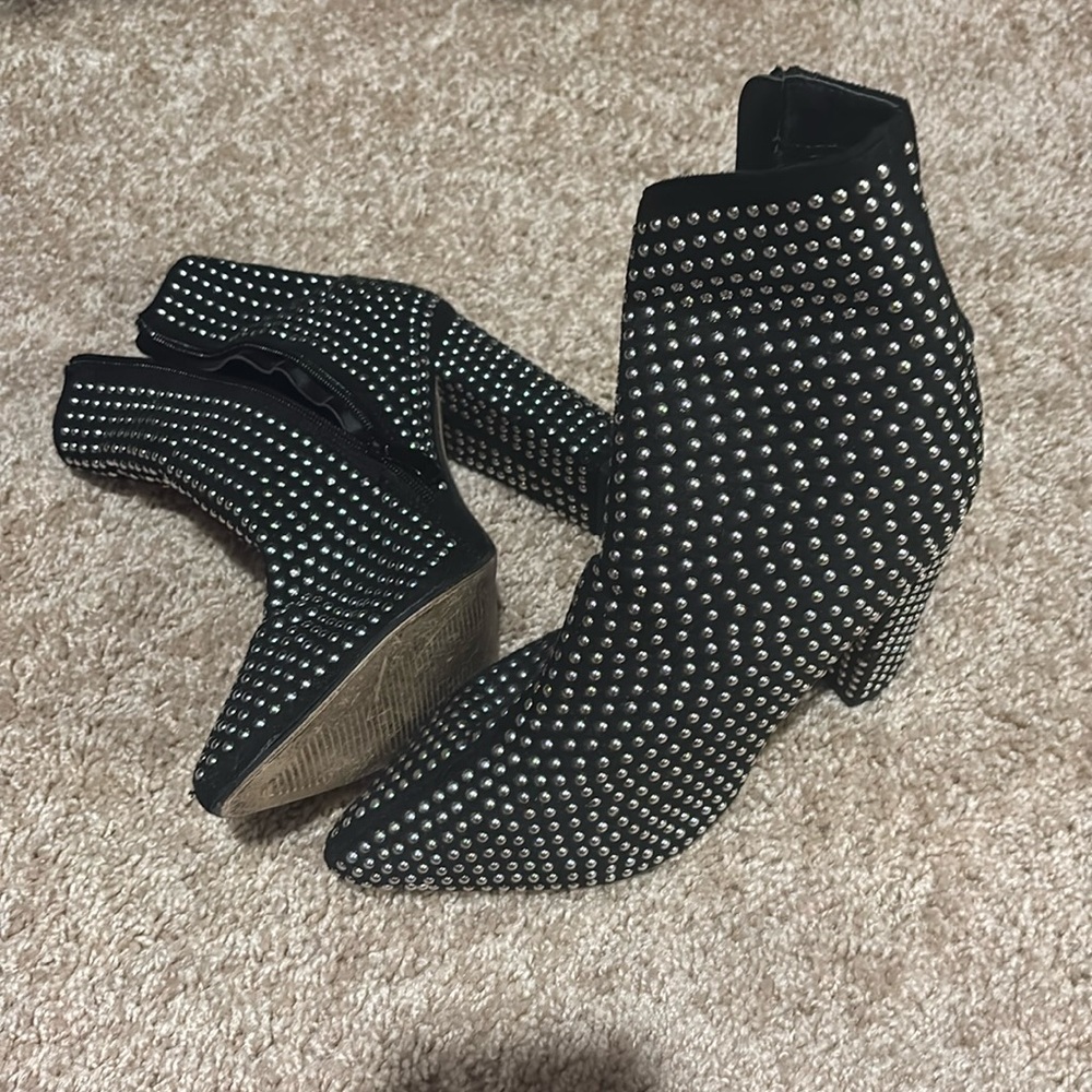 Studded black boots